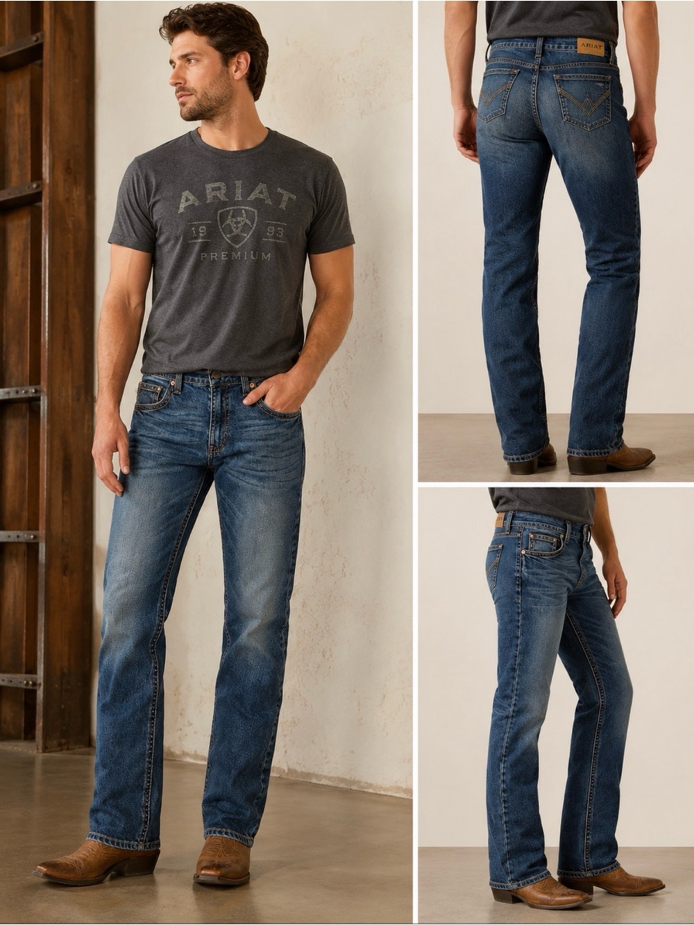 Ariat Straight-Leg Blue Men's Jeans